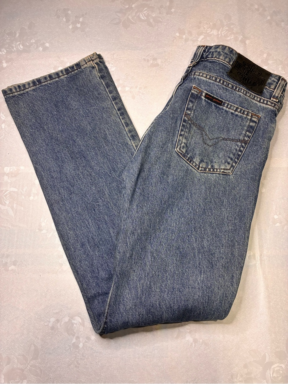 Harley Davidson MotorClothes Women's Bootcut Jeans Size 8 Long 100% Cotton Biker